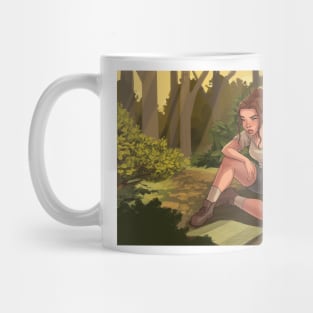 Woman on a Forest Hike Digital Painting Mug